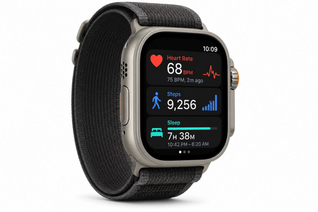 Apple Watch displaying a health tracking wearable app