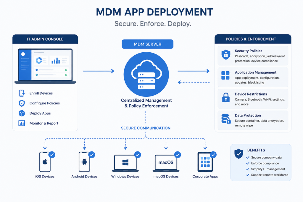 MDM enterprise app deployment diagram